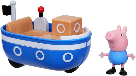 George Pig figurine with blue and white toy boat for preschool play